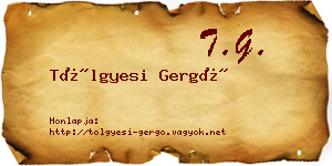 Tölgyesi Gergő névjegykártya